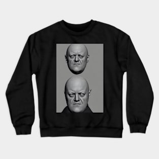 Black and White Cyberpunk Aleister Crowley The Great Beast of Thelema painted in a Surrealist and Impressionist style Crewneck Sweatshirt